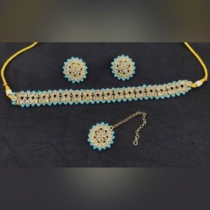 Necklace, earrings and Tikka set